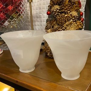 Bell Glass Vanity Light Shade with 2/14 inch in-lip filter - A Pair